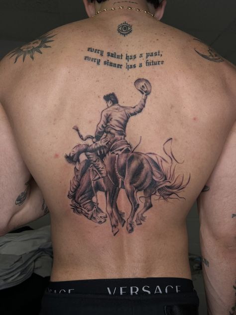 Bull Riding Tattoos Rodeo, Bull Rider Tattoo, Bull Tattoo, Cowboy Tattoos, Anchor Tattoos, Western Tattoos, Bull Riders, Arm Tattoos For Guys, Back Tattoos