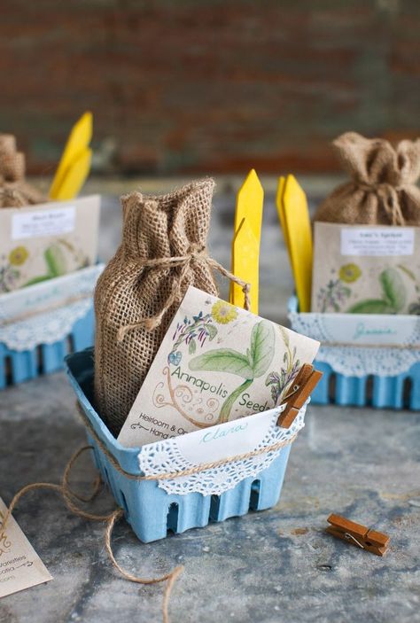 Earth Day Craft, Craft Spring, Garden Party Favors, Seed Kit, Earth Day Crafts, Seed Packaging, Berry Baskets, Spring Party, Garden Kits