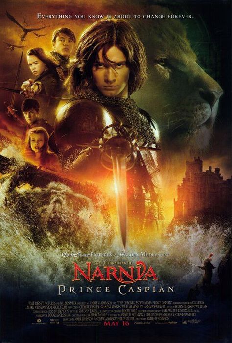 The Chronicles of Narnia: Prince Caspian 27x40 Movie Poster (2008) Cs Lewis Books, Narnia 2, Chronicles Of Narnia Prince Caspian, Skandar Keynes, Narnia Movies, Narnia Prince Caspian, Anna Popplewell, Dracula Untold, William Moseley