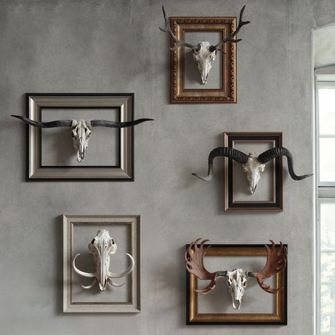 Animal Head Wall Art, Elk Skull, Resin Wall Hanging, Alaska Moose, Wall Game, Goat Skull, Resin Skull, Antique Picture Frames, Garden Bbq