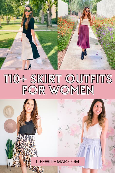 Looking for some inspiration for your next outfit? I am sharing 110+ ways to wear a skirt to help inspire you to shop your closet and see what you can come up with! Skirt Styling | Ways to Style a Skirt | Holiday Outfits | Skirt Outfits | Maxi Skirt | Pleated Skirt | Holiday Skirts | Mini Skirts | Business Casual Outfits | Holiday Fashion | Leopard Skirts | How to Style a Skirt Shirts To Wear With Skirts, Skirts Business Casual, Skirt Outfits Maxi, Leopard Skirts, Outfits Maxi Skirt, Skirt Outfits For Women, Style A Skirt, Holiday Skirt Outfits, Shop Your Closet