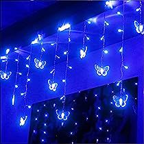 Aesthetic Bedroom Ideas Led Lights, Bedroom Wall Ceiling, Bedroom Butterfly, Butterfly String Lights, Štědrý Den, Lights For Room, Led Window, Blue String Lights, Led Lights For Bedroom