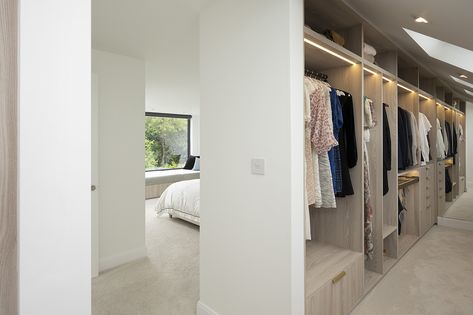 Loft With Dormer, Box Dormer Loft Conversion, Loft Conversion Bedroom Master Suite With Walk In Wardrobe, Loft Conversion Walk In Wardrobe, Loft Conversion 2 Bedrooms, Loft Conversion London, Loft Conversion Wardrobe Ideas, Loft Extension Bedroom, Loft Bedroom Layout Ideas