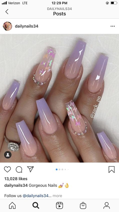 Purple Natural Nail Designs, Spring Vacation Nails, Pink Nails Cute, Nails Baby Pink, Nail Ideas Simple, Periwinkle Nails, Light Purple Nails, Spring Nail Ideas, Purple Ombre Nails