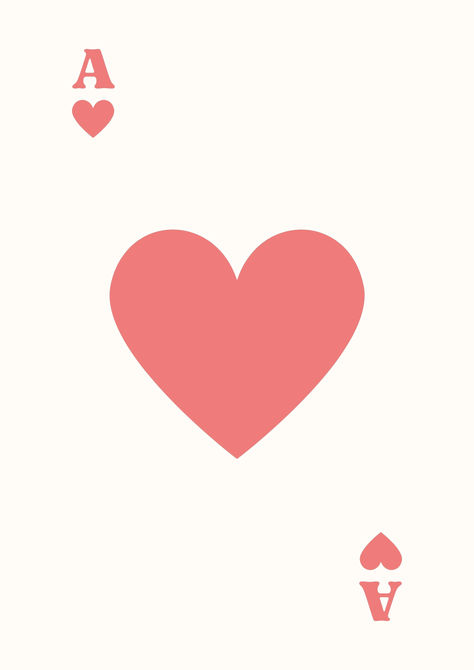 Hearts Print, Ace Of Hearts, Playing Card, Retro Art, Heart Print, Art Art, Playing Cards, Art Print, Art Prints