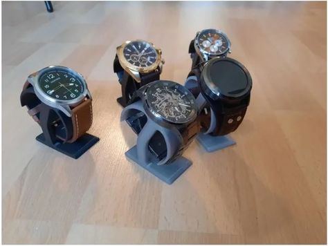 a simple watch stand that prints without support. 3d Printed Watch, No Support, Simple Watches, Watch Stand, Watch Holder, Jewelry Displays, Watch Display, Print Ideas, Plastic Items