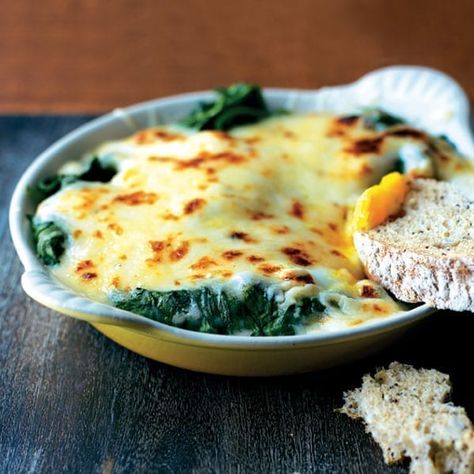 Eggs Florentine Recipe, Florentine Recipe, Florentines Recipe, Eggs Florentine, Eggs Benedict Recipe, Delicious Magazine, Fresh Spinach, Gruyere Cheese, Egg Dish