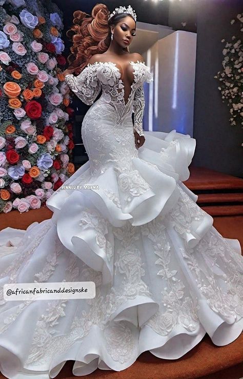 #BEAUTY ,#REALATIONSHIPS #Fashion #Outfits #Summer Outfits #Animals Kenyan Wedding Dress, African Wedding Gowns, African Bride Dress, Latest Wedding Gowns, Bride Reception Dresses, Extravagant Wedding Dresses, African Bridal Dress, Glam Wedding Dress, My Culture