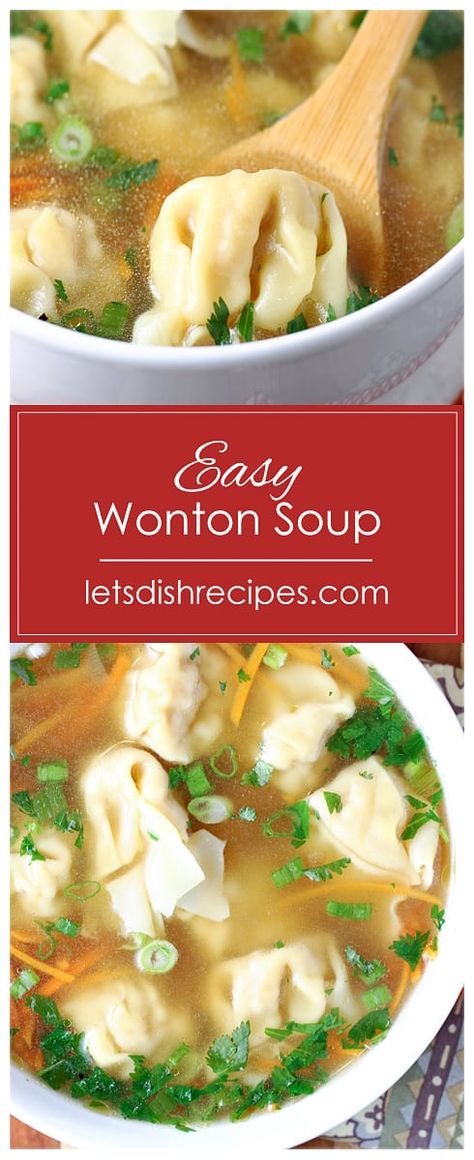 Wonton Soup Easy, Easy Wonton Soup, Wonton Soup Recipe, Asian Soup Recipes, Won Ton, Frozen Dumplings, Wonton Recipes, Quick And Easy Soup, Meat Dinners