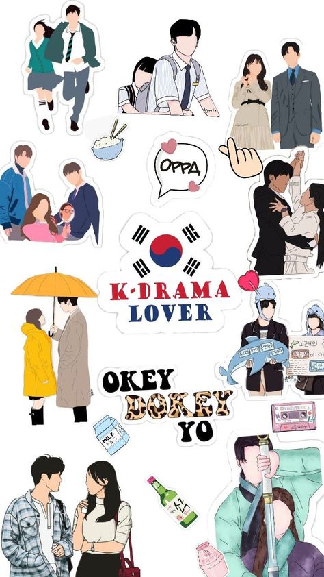 Diy Gift Box Template, Funny Laptop Stickers, Paris Illustration, Acrylic Art Projects, Korean Drama Series, Korean Lessons, Korean Stickers, Drama Tv Shows, Lion Logo