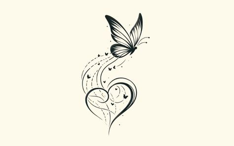 Butterfly Heart Tattoo Meaning Explained Butterfly With Heart, Butterfly With Heart Tattoo, Heart And Wings Tattoo, Heart With A Butterfly Tattoo, Butterfly And Heart Tattoo Ideas, Butterfly Tattoo With Meaning, Half Butterfly Half Heart Tattoo, Heart Butterfly, Butterfly Tattoo Best Friend