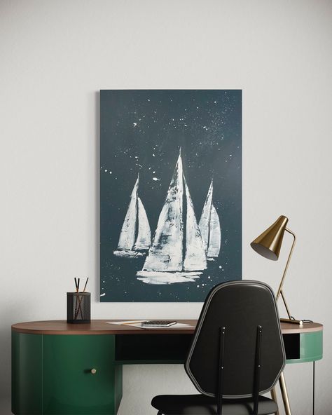 Sailboat Seascape Painting Original, Abstract Sailboat Acrylic Painting, Seascape Boat Painting Artwork Sailboat Painting Acrylic, Abstract Sailboat Painting, Living Room Entry, Boat Wall Art, Sailboat Art, Sailboat Painting, Boat Art, Boat Painting, Creative Things