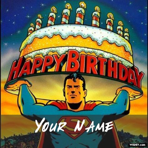 Superman carrying cake for birthday - Superhero Birthday Cards Happy Birthday Superman, Superman Happy Birthday, Happy Birthday Superhero, Birthday Superman, Funny Superman, Thor Birthday, Happy Birthday Susan, Happy Birthday Jan, Superman Images