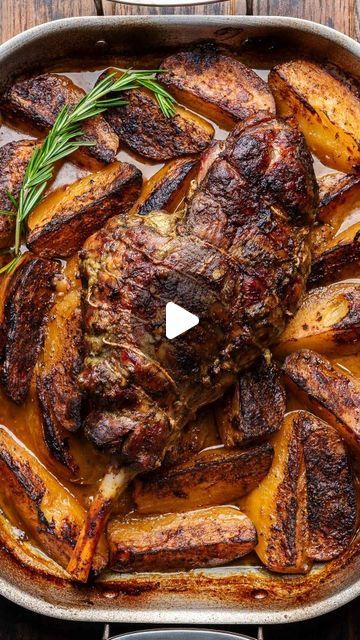 James C Delmage on Instagram: "This slow-roasted Greek leg of lamb with potatoes is full of delicious flavor and perfect for Easter or any holiday! Since the lamb is slow roasted it's very much hands off making it very host-friendly! Recipe on the blog! Link in bio above☝️☝️ #recipevideo #legoflamb #sipandfeast" Greek Roast Lamb Recipes, Lamb With Potatoes, Greek Lamb Recipes, Lamb Leg, Leg Of Lamb, Lamb Roast, Slow Roast, The Lamb, Lamb Recipes