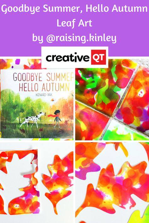 Goodbye Summer Hello Autumn Activities, Autumn Leaf Art, Goodbye Summer Hello Autumn, Cheap Fall Crafts For Kids, Play Based Learning Activities, Autumn Leaves Art, Sensory Exploration, Fall Preschool Activities, Goodbye Summer