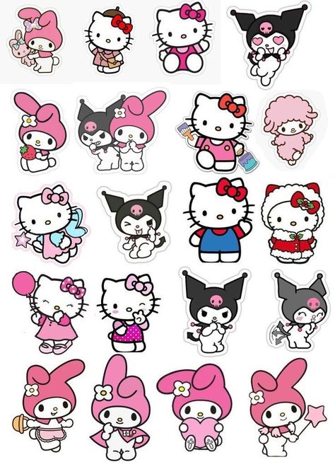 Cute Cute Stickers, Cute Icons Aesthetic Drawing, Ideas For Stickers Collection, Cute Stickers Hello Kitty, Stickers For Drawing, My Melody Stickers Printable, Cute Sticker Ideas To Draw, Hello Kitty Stickers Printable, Sticker Png Aesthetic