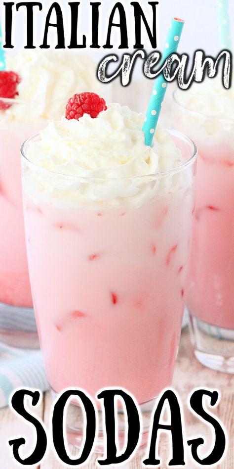 Homemade Italian Soda, Italian Cream Soda Recipe, Cream Images, Italian Sodas, Italian Cream Soda, Soda Syrup, Soda Bar, Soda Flavors, Homemade Soda