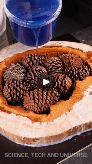 Log Projects, Epoxy Wood Table, Cone Crafts, Epoxy Table Top, Resin Crafts Tutorial, Fun Crafts To Do, Pine Cone Decorations, Cones Crafts, Epoxy Resin Table