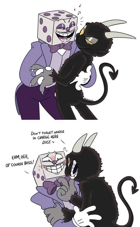 Cuphead: The Dangers of Being a Sleaze by SugarKills Devil X King Dice, Head Memes, King Dice X Devil, Dice X Devil, Casino Cups, Cuphead Fanart, Random Person, Cuphead Game, The Cuphead Show