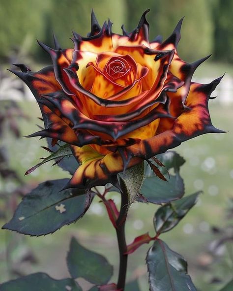 DIY Garden &  Home Deco | Fire and Ice Rose (Rosa) | Facebook Fire And Ice Roses, Propagating Roses, Ice Rose, Rose Sketch, Floral Tattoo Sleeve, Rose Of Sharon, Halloween Scene, Rose A, Gorgeous Flowers