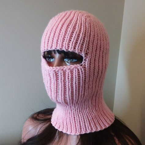 Pink Handknit Soft Acrylic Balaclava Hat Hat Shop, Acrylic Yarn, Scarlet, Hand Knitting, Yarn, Hats, Pink, Closet, Fashion Tips