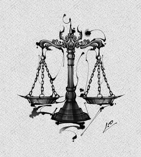 Scales Of Justice Tattoo, Libra Scale Tattoo, Law Tattoo, Chess Piece Tattoo, Libra Zodiac Tattoos, Justice Tattoo, Balance Tattoo, Libra Art, Libra Tattoo