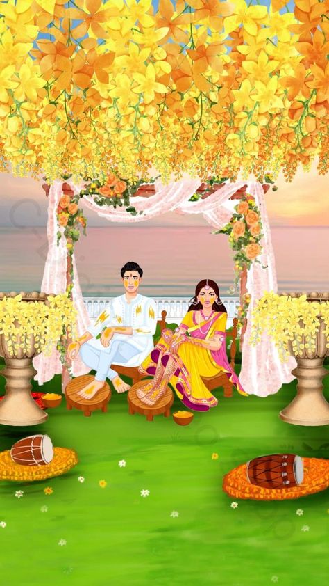 Haldi, Haldi Video, Haldi Card, Haldi Invitation, Haldi Invitation, wedding ceremony, wedding ceremony video, Wedding yellow background, wedding yellow theme, yellow wedding decoration ideas, Gaye holud Haldi Card, Haldi Video, Haldi Invitation, Blank Wedding Invitation Templates, Yellow Wedding Decorations, Wedding Illustration Card, Blank Wedding Invitations, Indian Invitation Cards, Digital Wedding Invitations Design