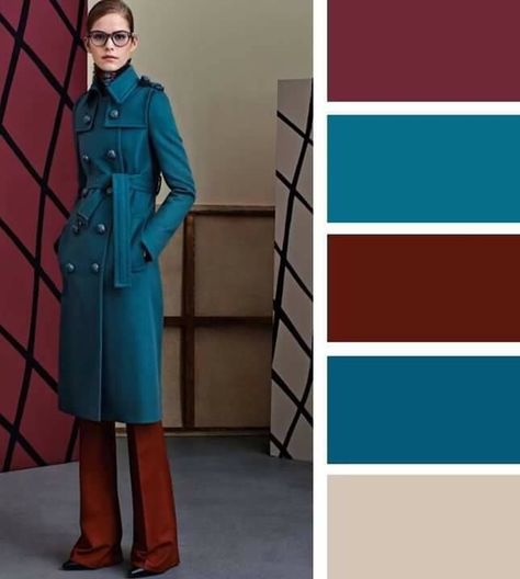 Colour Combinations Fashion, Color Combos Outfit, Color Combinations For Clothes, Blue Coat, Color Balance, Color Analysis, Crash Course, 가을 패션, Colourful Outfits