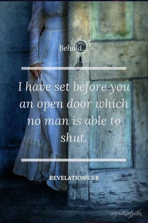 Revelation Verses, Revelation 3 8, Door Quotes, Motivation Positive, Ayat Alkitab, Open Door, Biblical Quotes, Favorite Bible Verses, Faith Inspiration