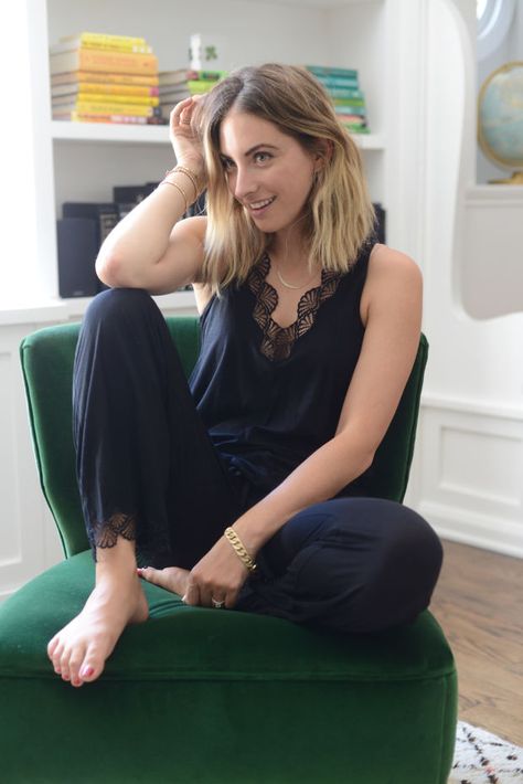 Stepping Up My Loungewear Game - Cupcakes and Cashmere French Loungewear, Elegant Lounge Wear, Feminine Loungewear, Summer Lounge Wear, Lace Loungewear, Classy Loungewear, Lounge Wear Summer, Emily Schuman, Chic Loungewear