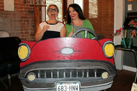 Road trip themed bridal shower Car Photobooth, Route 66 Party, Route 66 Theme, Clock Images, Road Trip Theme, Rally Idea, Prom Planning, Cardboard Car, Road Rally