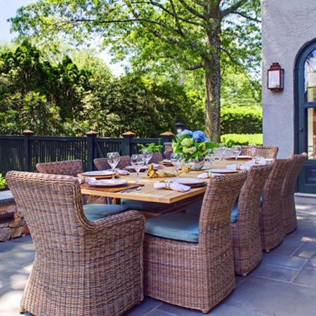 Elegant Outdoor Furniture, Dining Furniture Makeover, Rustic Dining Furniture, Outdoor Wicker Chairs, Wicker Dining Set, Wicker Chairs, Square Dining Tables, Cool Ideas, Outdoor Dining Furniture