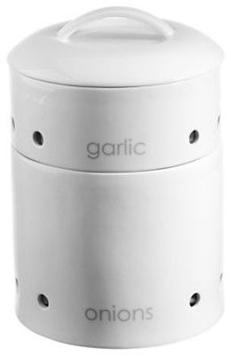 Ecology Garlic/Onion Canister - contemporary - food containers and storage - other metro - John Lewis Ideas For Potatoes, Potato And Onion Storage, Cottage Pantry, Cottage Closet, Storage Small Spaces, Bathroom Utility, Ceramic Kitchenware, Onion Storage, Garlic Storage