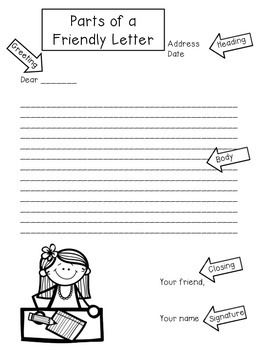 Freebie - Parts of a Friendly Letter Letter Anchor Chart, Parts Of A Friendly Letter, Letters Writing, Friendly Letter Writing, Home Letters, Second Grade Writing, 5th Grade Writing, Third Grade Writing, 3rd Grade Writing