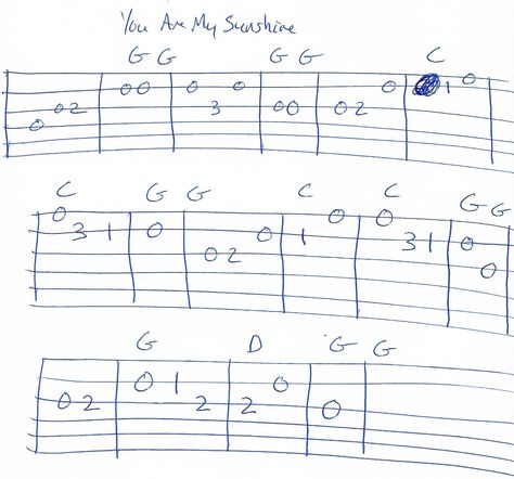 You Are My Sunshine - Guitar TAB in G Major You Are My Sunshine Guitar Tab, Merry Go Round Of Life Guitar Tab, Me And Your Mama Tabs Guitar, Until I Found You Guitar Tab, Fly Me To The Moon Guitar Tab, Guitar Tabs And Chords, Banjo Tabs, Guitar Tabs Acoustic, Piano Tutorials Songs