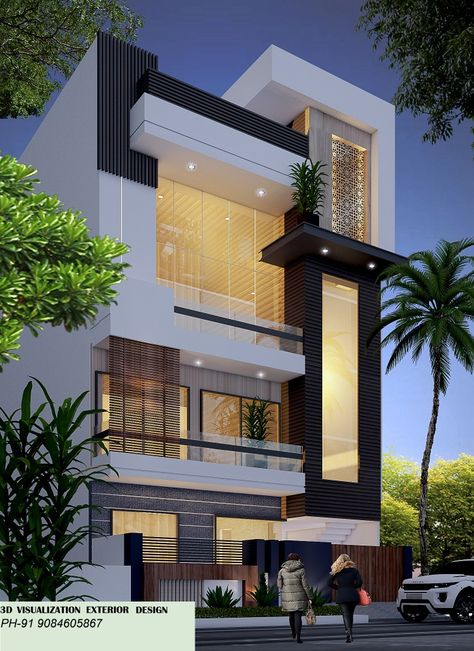 +919084605867 3 Floors Building Elevation, 3 Floors Building Elevation Modern, Small Apartment Building Design, Indian House Exterior Design, Small House Design Architecture, Building Front Designs, House Outer Design, Small House Front Design, House Balcony Design