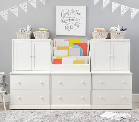 Build Your Own Cameron Wall System | Playroom Storage | Pottery Barn Kids Cameron Wall System, Chalkboard Door, Study Spaces, Kids Work, Double Drawer, Big Kids Room, Pb Kids, Playroom Storage, Work Room