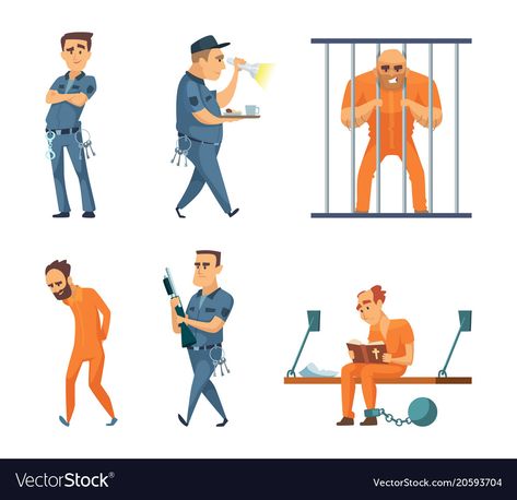 Person Illustration, Vector Characters, Prison Art, Background Cartoon, Office People, Prison Guard, People Person, Vector People, Character Cartoon