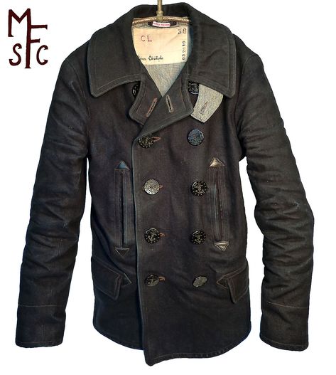 Mister Freedom® x Sugar Cane MFSC “Midnight” P-JACKET. Leather Peacoat, Fancy Coat, Mens Fashion Rugged, Sharp Dressed Man, Sugar Cane, Well Dressed Men, Pea Coat, Post Apocalyptic, Mode Vintage