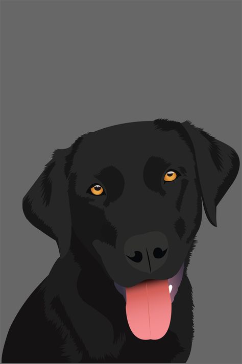 Black Labrador Dog Wallpaper, Black Lab Cartoon Drawing, Black Dog Painting Easy, Black Lab Painting Easy, Black Lab Illustration, Black Lab Drawing Easy, Black Labrador Art, Black Lab Wallpaper, Black Lab Drawing