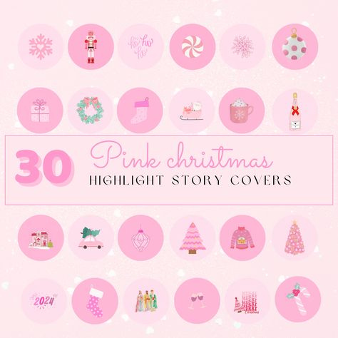 Christmas Instagram Highlight Cover, Christmas Highlight Cover, Pink Wonderland, Christmas Instagram, Holiday Stories, Pink Holiday, Instagram Highlight Covers, Holiday Vibes, Pink Instagram