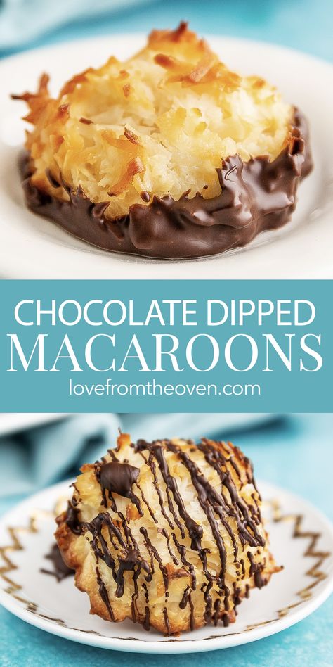 Macaroons Coconut, Macaroon Recipe, Chocolate Coconut Macaroons, Love From The Oven, Chocolate Chip Shortbread Cookies, Coconut Macaroons Recipe, Chocolate Macaroons, Macaroon Cookies, Macaroon Recipes