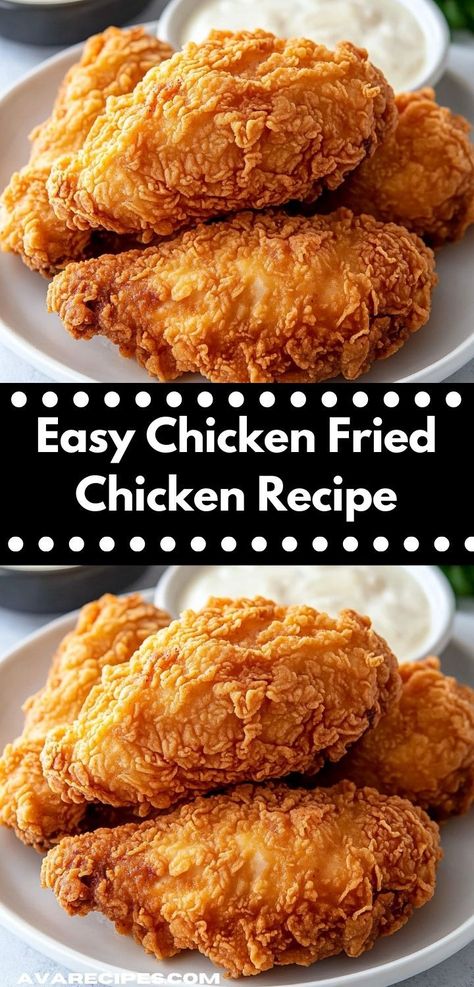 Craving a comforting meal? This Chicken Fried Chicken Recipe delivers mouthwatering flavor with a crispy coating that your family will love. It's an easy dinner idea that's perfect for any weeknight gathering. Easy Fried Chicken Recipe, Chicken Fried Chicken Recipe, Chicken Fried Chicken, Easy Fried Chicken, Golden Chicken, Fried Chicken Recipe, Fried Chicken Breast, Homemade Gravy, Southern Fried Chicken