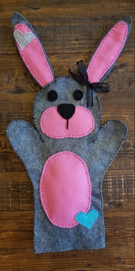 Bunny Puppet, Rabbit Puppet, Toddler Apron, Easter 2021, Sock Doll, Sock Toys, Finger Puppet, Handmade Gift Wrap, Finger Puppets