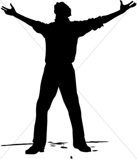 Man with Arms Open to Heaven Open Arms Drawing, Open Arms Pose Reference, Ghost Project, Arm Drawing, Hands Reaching Out, Aha Moment, Shadow Drawing, Hands In The Air, Art Body