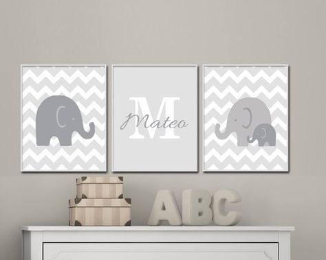 Grey And White Nursery, White Nursery Decor, Grey Baby Nursery, Elephant Nursery Art, Elephant Nursery Decor, Boy Nursery Themes, Baby Nursery Diy, Baby Boy Themes, Baby Taylor