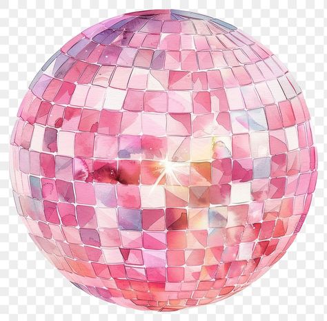 Instagram Highlight Covers Disco Ball, Pink Painted Disco Ball, Pink Disco Ball Clipart, Disco Illustration Art, Disco Ball Illustration, Disco Png, Disco Ball Png, Pink Disco Ball, Ball Illustration