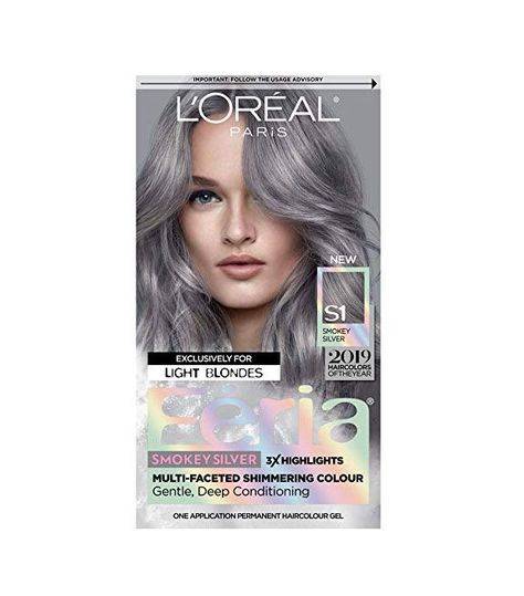 L'Oréal Paris Feria Hair Color Ash Gray Hair Color, Ash Grey Hair, Silver Hair Dye, Pastel Purple Hair, Hair Color Products, Edgy Hair Color, Κούρεμα Bob, Loreal Hair, Grey Hair Dye