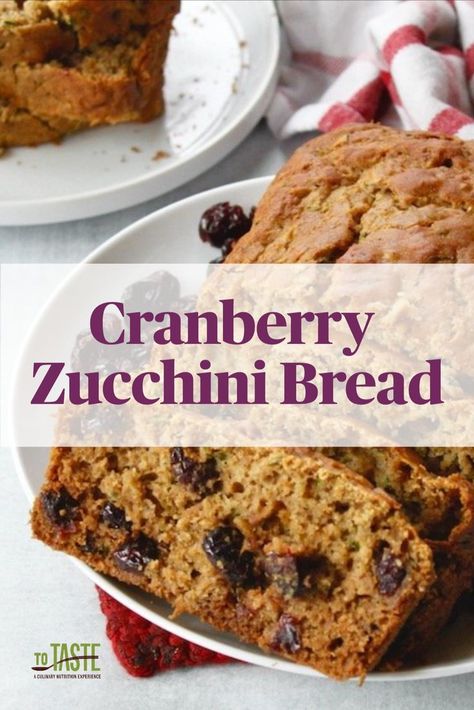 This healthy cranberry zucchini bread is a perfect breakfast for crisp fall and winter mornings. Packed with fresh zucchini, dried cranberries, whole wheat flour, and a touch of cinnamon, this zucchini bread with dried fruit is a holiday treat your friends and family are sure to love! Bread With Dried Fruit, Cranberry Zucchini Bread, Zucchini Bread Healthy, Fresh Zucchini, Healthy Holiday Recipes, Cranberry Bread, Zucchini Bread Recipes, Cranberry Recipes, Fresh Cranberries