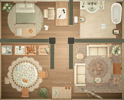 Animal Crossing Happy Home Paradise Roomates, Acnh Home Layout Ideas, Acnh Roommate Layout, Animal Crossing Roommate Ideas, Tia Acnh House, Animal Crossing Game Room Ideas, Acnh Happy Home Paradise Roommates, Paradise Planning Acnh Ideas, Animal Crossing Paradise Planning